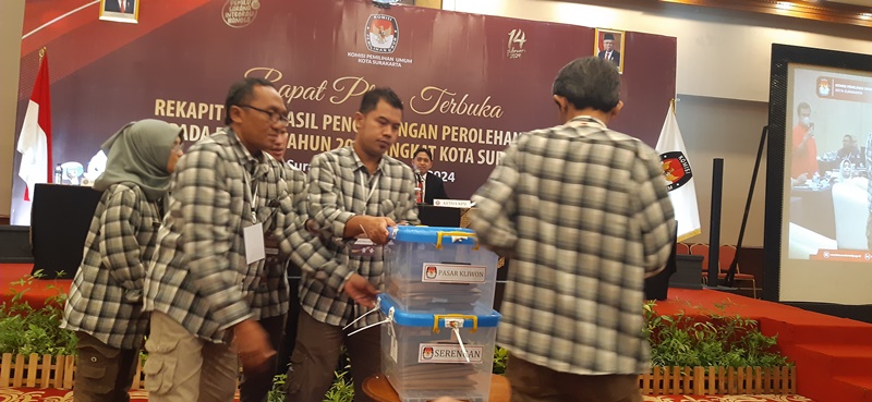Rekapitulasi Pilpres di Solo, Prabowo-Gibran Menang dengan 190.960 Suara