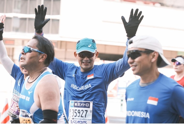 Menparekraf Sandiaga Uno saat mengikuti Tokyo Marathon. Dok. Kemenparekraf