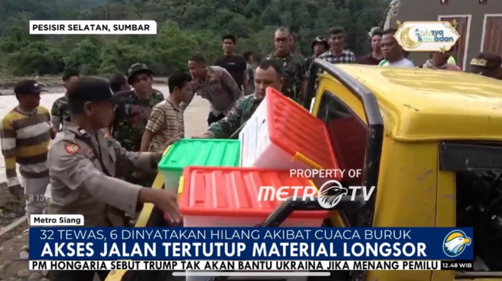 Logistik Bantuan untuk Korban Longsor Sumbar Terkendala Akses