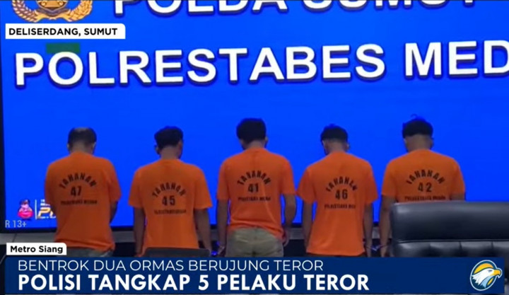 Bentrok Ormas di Deli Serdang Berujung Aksi Teror, 5 Orang Ditangkap