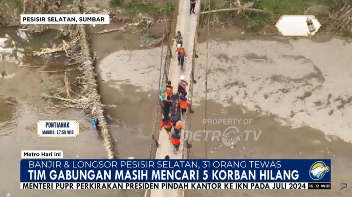 Pencarian 5 Korban Hilang Longsor Pesisir Selatan Masih Berlanjut
