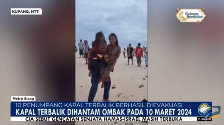 10 Penumpang Kapal Terbalik di Kupang Berhasil Dievakuasi