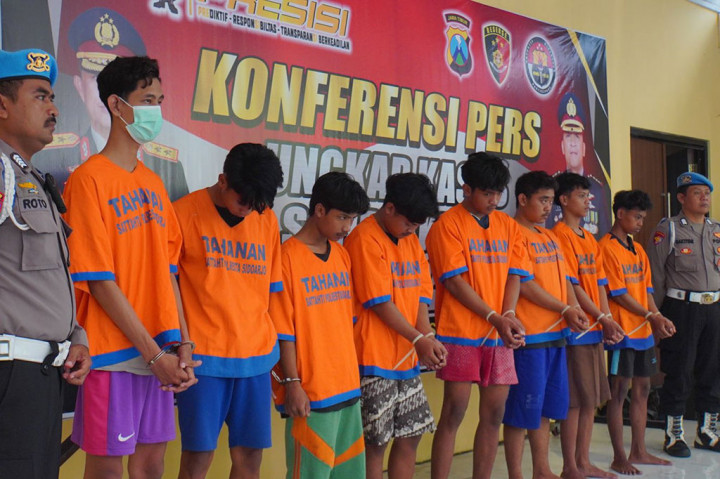 17 Pelaku Pengeroyokan Bersajam Diringkus Polisi Sidoarjo