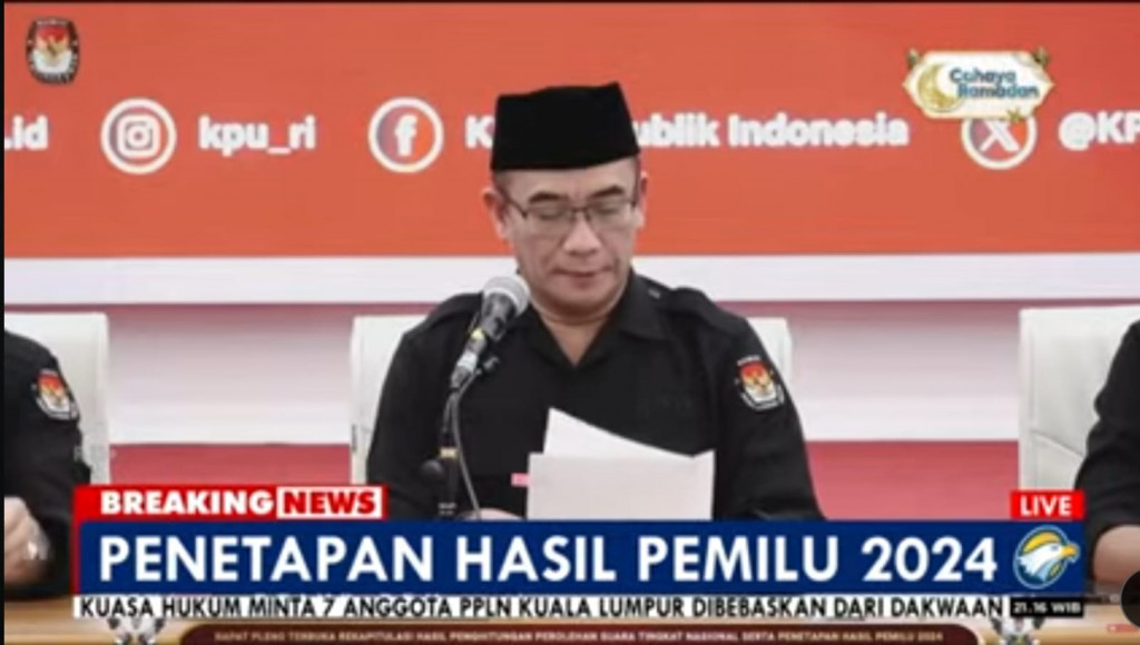 Tok! KPU Tetapkan Prabowo-Gibran Pemenang Pilpres 2024