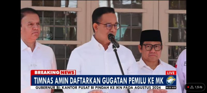 Gerak Cepat AMIN Daftarkan Sengketa Pilpres 2024