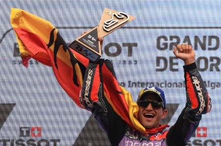Hasil MotoGP Portugal: Bagnaia Tabrakan dengan Marquez, Jorge Martin Finis Terdepan