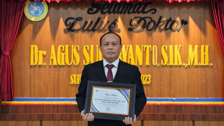 Sibuk di Kepolisian, Agus Berhasil Tuntaskan S3 dengan IPK 3,94