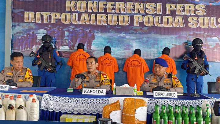 4 Nelayan Pengebom Ikan di Sulsel Ditangkap, Ribuan Detonator Disita