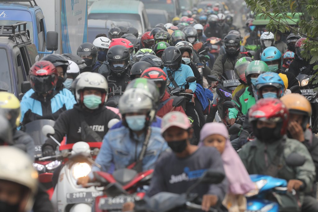 Ilustrasi, pemudik menggunakan sepeda motor. Foto: MI/Ramdani.