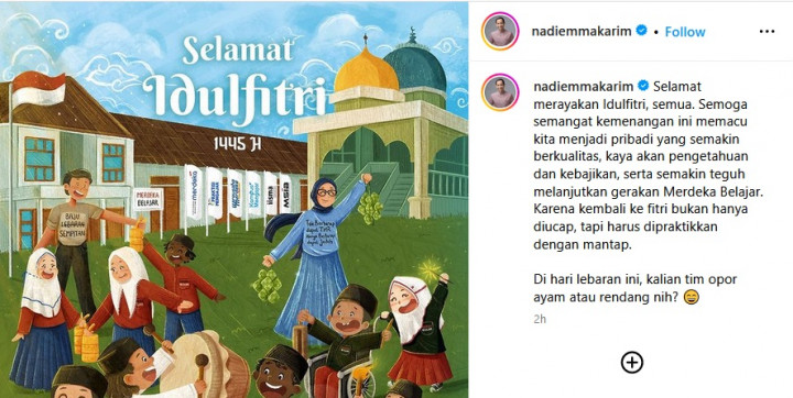 Nadiem: Kembali Fitri Bukan Hanya Diucap