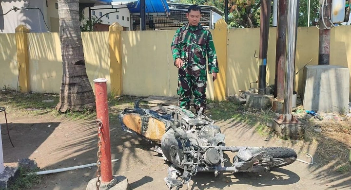 Kebakaran Sepeda Motor di SPBU Cirebon Kagetkan Pemudik Arus Balik