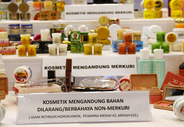 Daftar kosmetik dan skincare yang disita BPOM. (Foto: Dok. Pom.go.id)