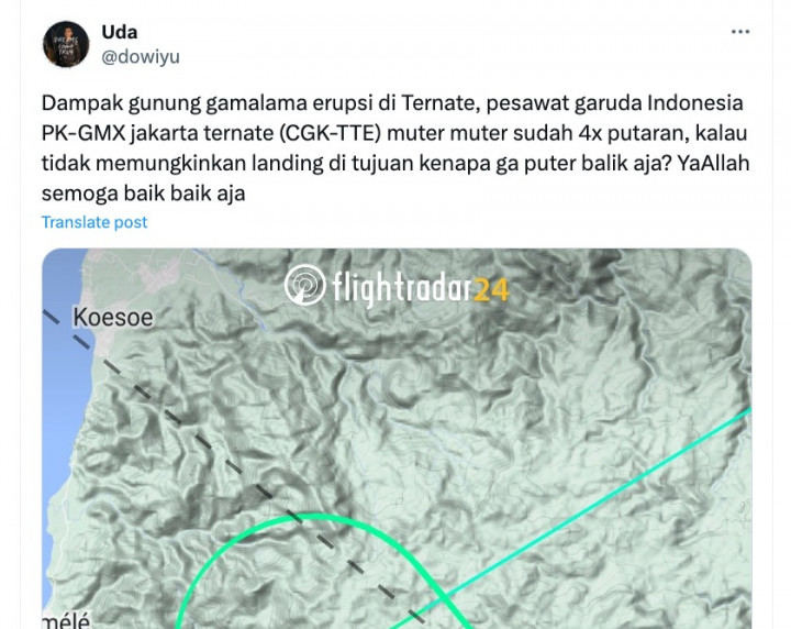 [Cek Fakta] Benarkah Gunung Gamalama Ternate Erupsi? Ini Faktanya
