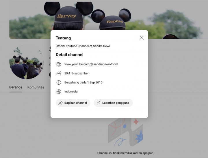 Sandra Dewi Hapus Semua Konten Video di Channel YouTube?