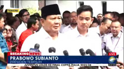 Prabowo-Gibran di Gedung KPU. Foto: Metro TV