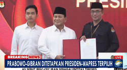 Prabowo-Gibran ditetapkan sebagai presiden dan wakil presiden terpilih,