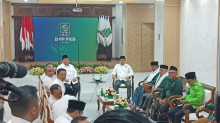 Presiden Prabowo Subianto bertemu Ketum PKB Muhaimin Iskandar/Medcom.id/Fachri