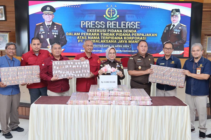 Kejaksaan Tinggi DIY Eksekusi Tahap I Pidana Denda Kasus Tindak Pidana Perpajakan Sebesar Rp12 Miliar