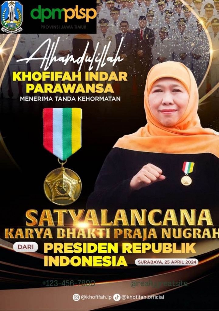 Raih Satyalancana Karya Bhakti Praja Nugraha, Khofifah: Hasil Kerja Keras Semua Pihak