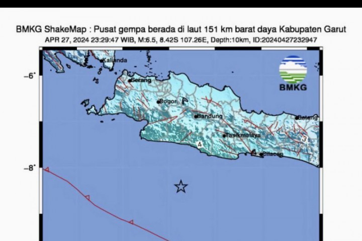 BMKG: Gempa Garut Dipicu Deformasi Batuan Dalam
