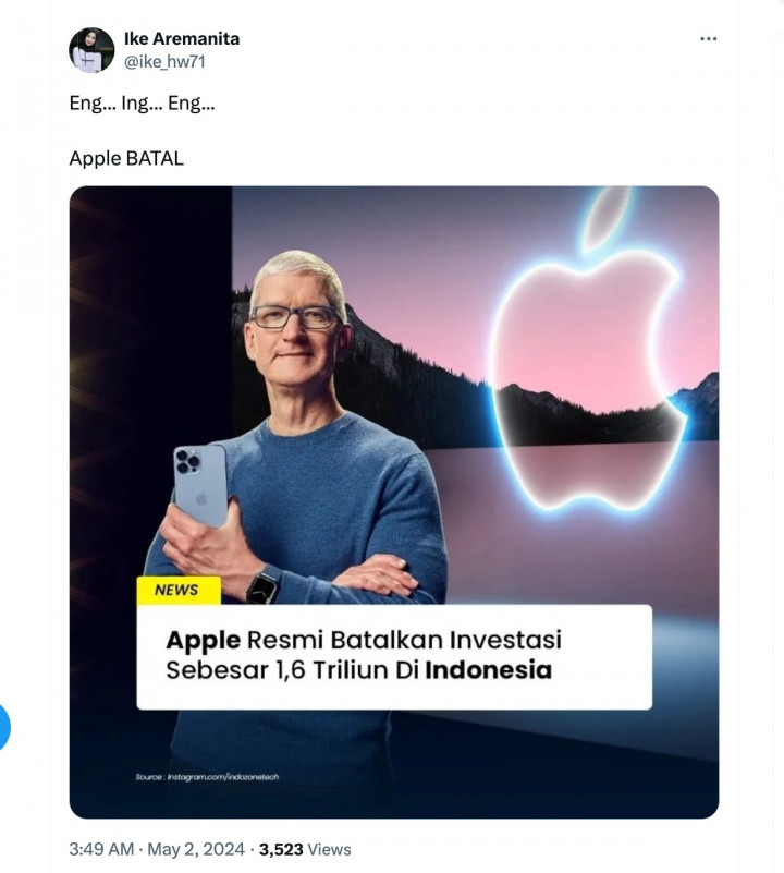 [Cek Fakta] Benarkah Apple Batalkan Investasi Rp1,6 Triliun di Indonesia? Ini Faktanya