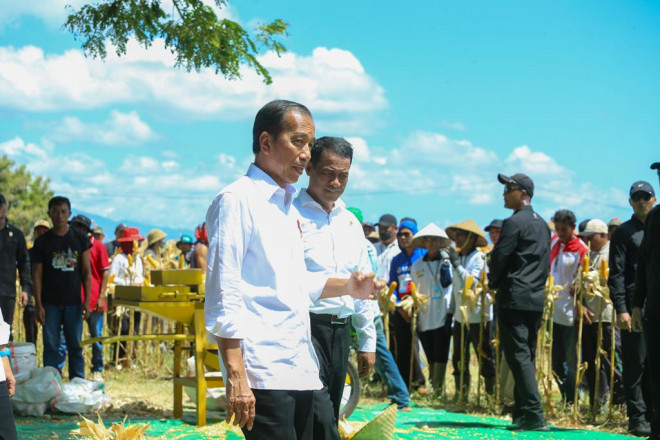 Presiden Joko Widodo (kiri) bersama Menteri Pertanian, Andi Amran Sulaiman (kanan). (Foto: Dok. Kementan)