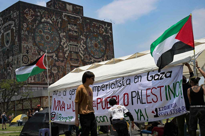 Puluhan Mahasiswa Pro-Palestina Berkemah di Universitas Terbesar di Meksiko