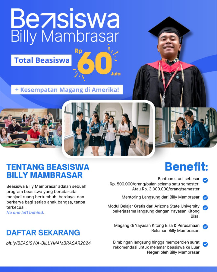 Hardiknas 2024, Billy Mambrasar Luncurkan Beasiswa hingga Kesempatan Magang ke Amerika