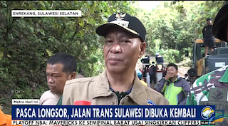 Jalur Trans Sulawesi Sudah Beroperasi Kembali Pascalongsor