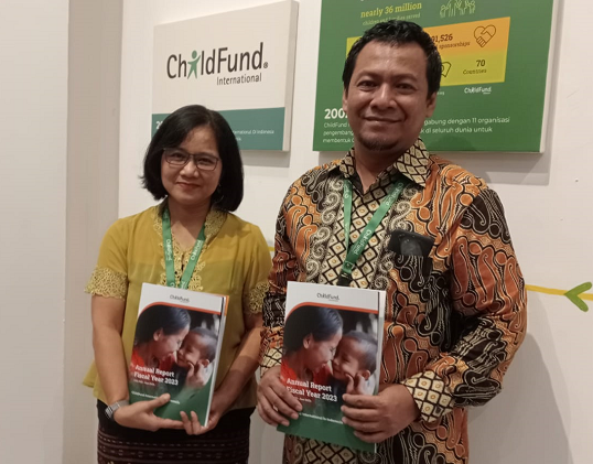 Mitra Tobing dan Husnul Ma'ad dalam perayaan 50 tahun ChildFund. (Foto: Dok. Yuni)
