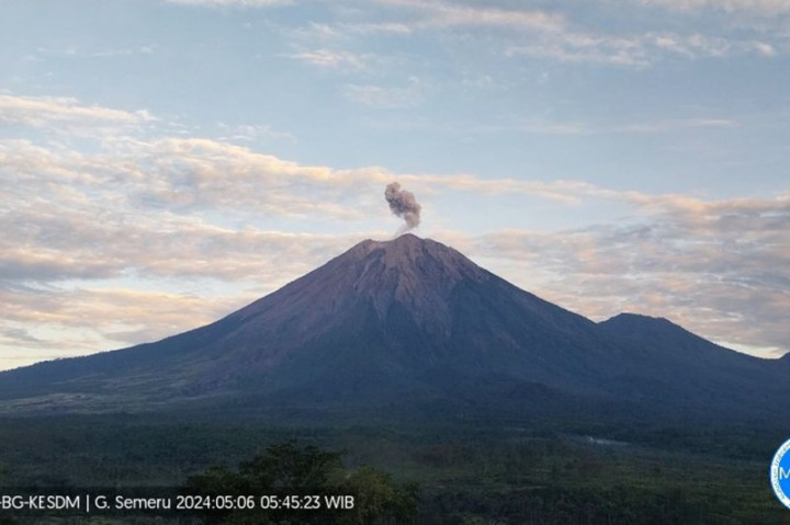Gunung Semeru Erupsi Disertai Letusan Abu Vulkanik