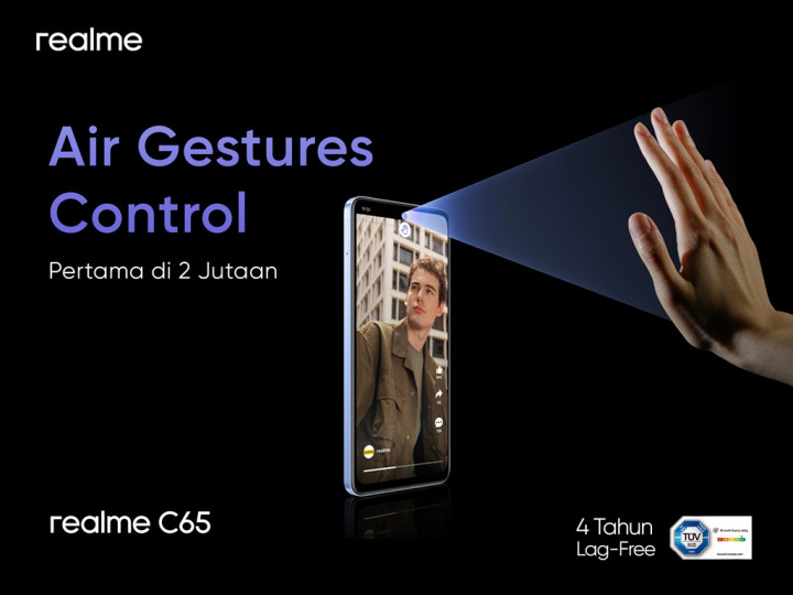 Air Gestures di realme C65 Bikin Jawab Telpon hingga Akses Medsos Tanpa Disentuh