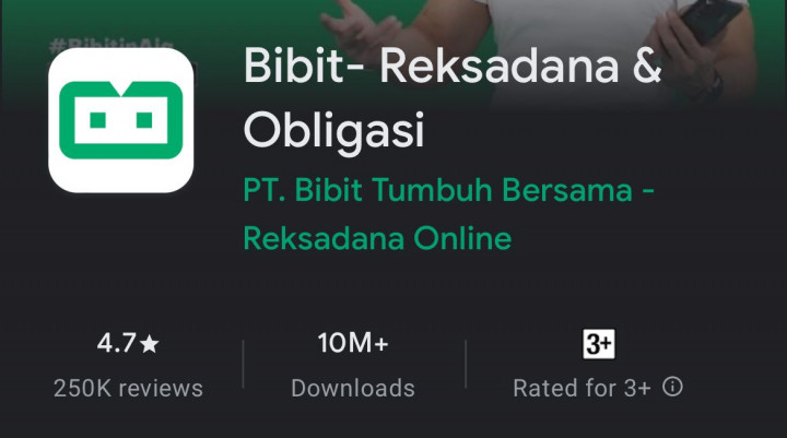 Aplikasi Investasi Digital Bibit Diunduh Lebih dari 10 Juta Kali