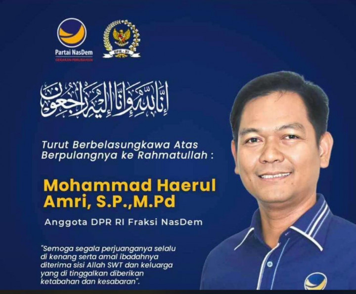 <i>Innalillahi</i>, Sekjen GP NasDem Haerul Amri Meninggal Dunia
