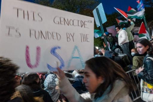 Protes pro-Palestina di Amerika Serikat (AS) menyebar ke kampus-kampus. Foto: AFP