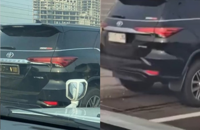 Viral Fortuner Pelat Dinas Polri Kecelakaan di Tol MBZ, Aneh Nopol Berubah Jadi Sipil