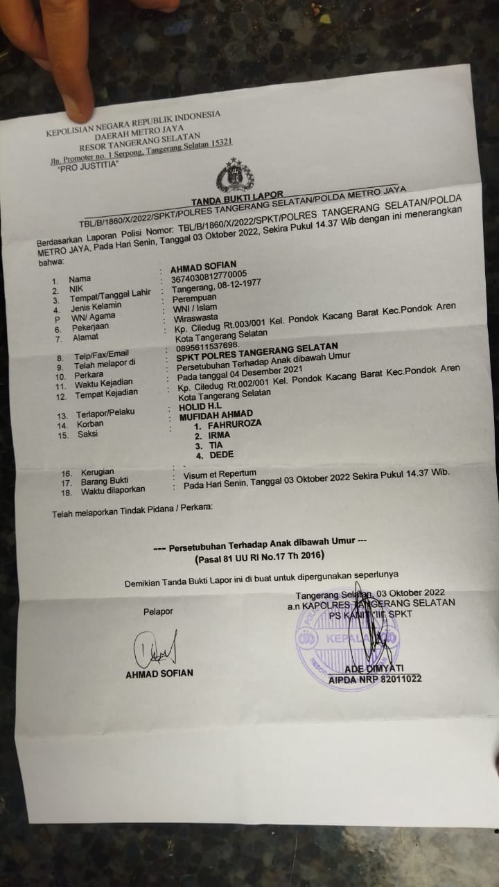 Remaja di Tangsel Depresi usai Jadi Korban Dugaan Pemerkosaan Oknum Staf Kelurahan