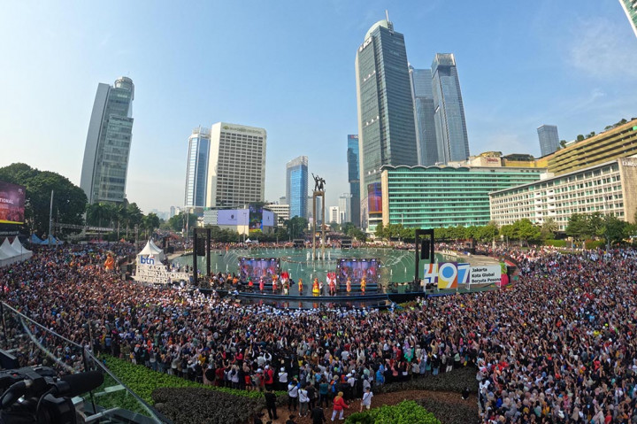 Ribuan warga Ramaikan Pencanangan HUT DKI Jakarta di HI