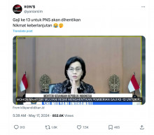 [Cek Fakta] Benarkah Sri Mulyani Setop Pemberian Gaji ke-13 untuk PNS? Ini Faktanya