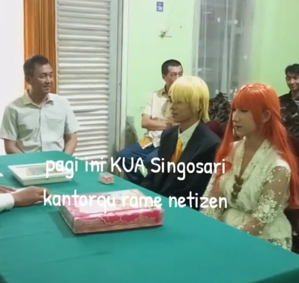 Unik, Pengantin di Malang Cosplay Sanji dan Nami One Piece, Netizen Doakan Semoga Samawa