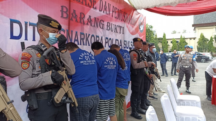 Polda Sulsel Ungkap Peredaran 30,9 Kg Narkotika selama Januari-April