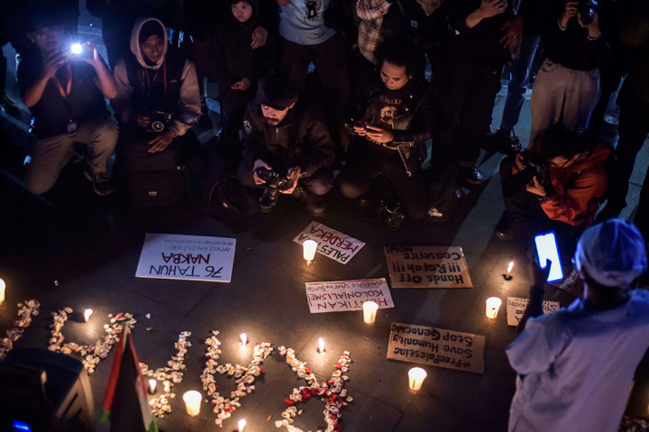 Potret Aksi Hari Berkabung Internasional Untuk Palestina di Bandung