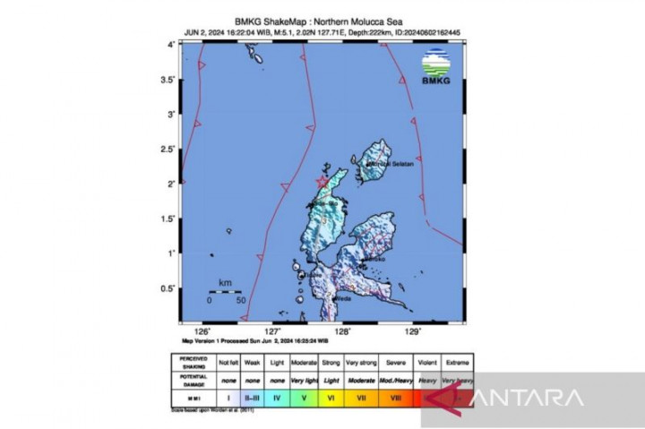 Gempa 5,1 Magnitudo Guncang Maluku Utara