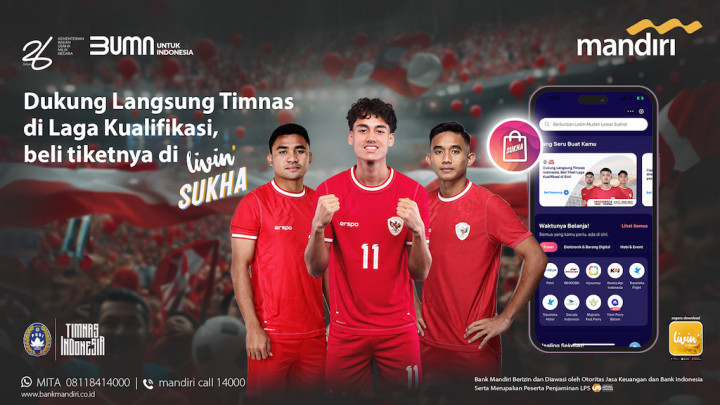 Membara! Bank Mandiri Jual Tiket Timnas Garuda Menuju Piala Dunia 2026 di Livin’ Sukha