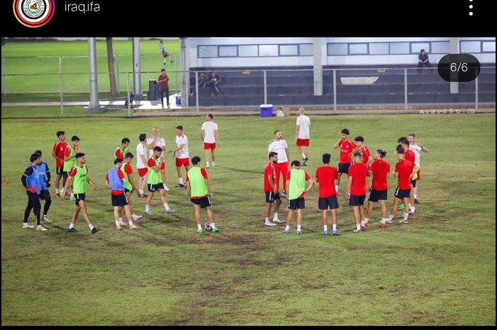 Kondisi lapangan latihan timnas Irak jelang laga kontra Indonesia. @iraq.ifa