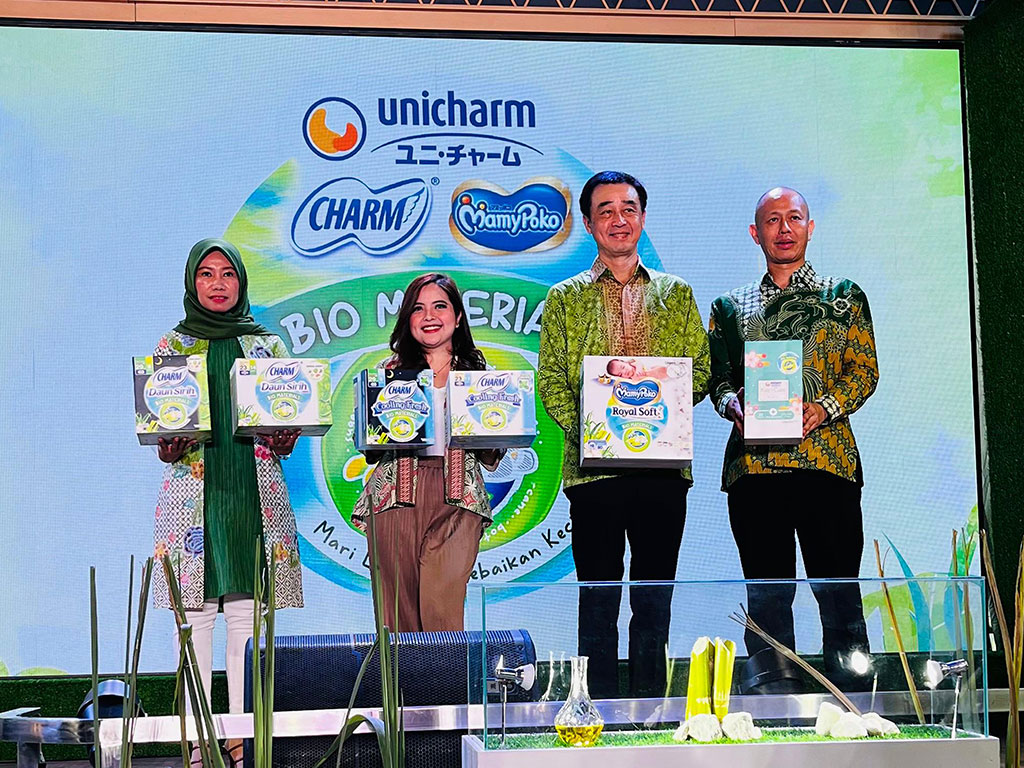 Unicharm meluncurkan produk edisi terbatas menggunakan bio material dari tiga kategori, yaitu popok bayi MamyPoko, pembalut wanita Charm, dan tisu basah antibakteri Kirey Wipes (Foto:Dok)