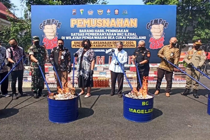 3,3 Juta Batang Rokok Ilegal Dimusnahkan Bea Cukai Magelang