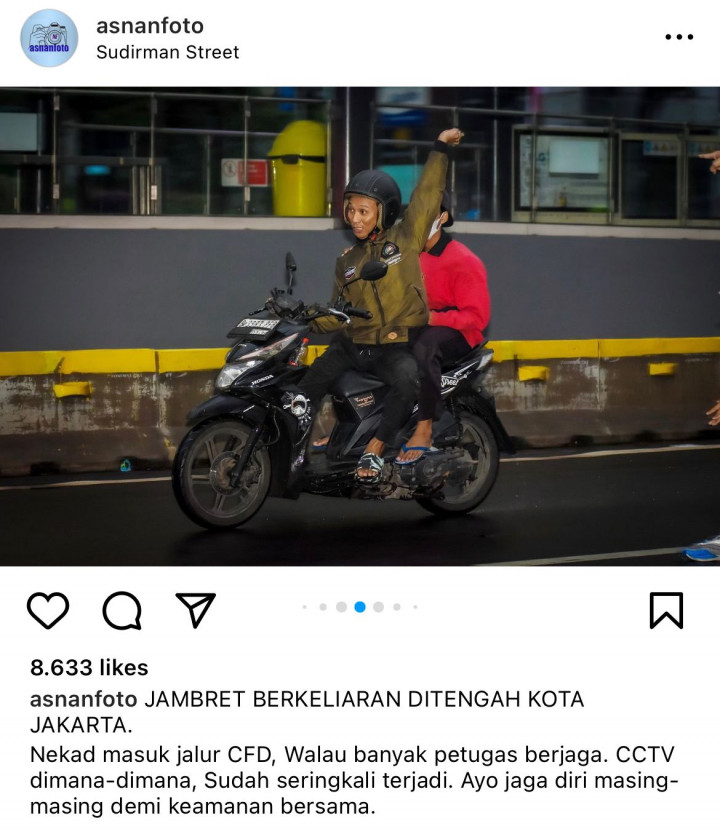 Viral 2 Jambret di Kawasan CFD Tertangkap Kamera Fotografer, Polisi Kejar Pelaku