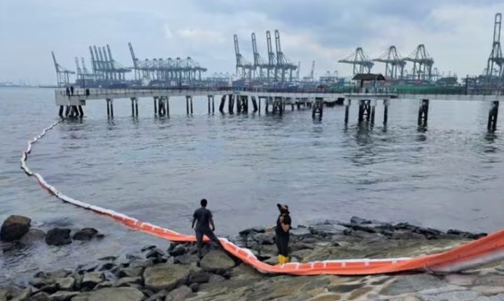 Minyak Tumpah Akibat Tabrakan Kapal, Kualitas Air Singapura Aman