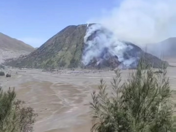 Kebakaran Melanda Gunung Bathok, Merembet Hingga Gunung Bromo